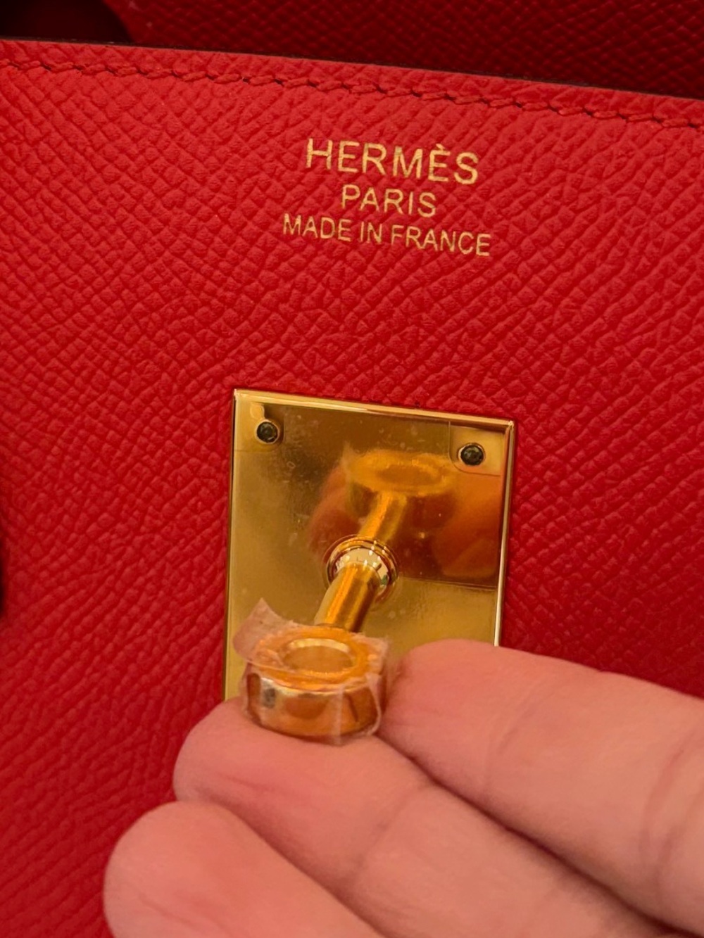 Hermes Red Leather Satchel with Gold Hardware - Picture 2 of 5